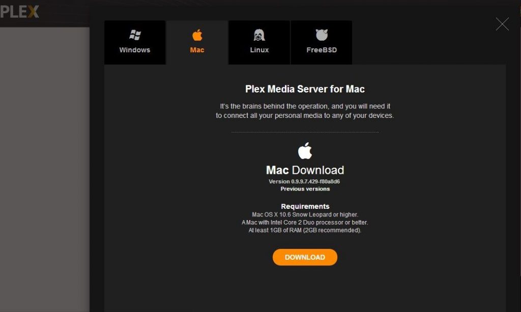 plex media server mac download