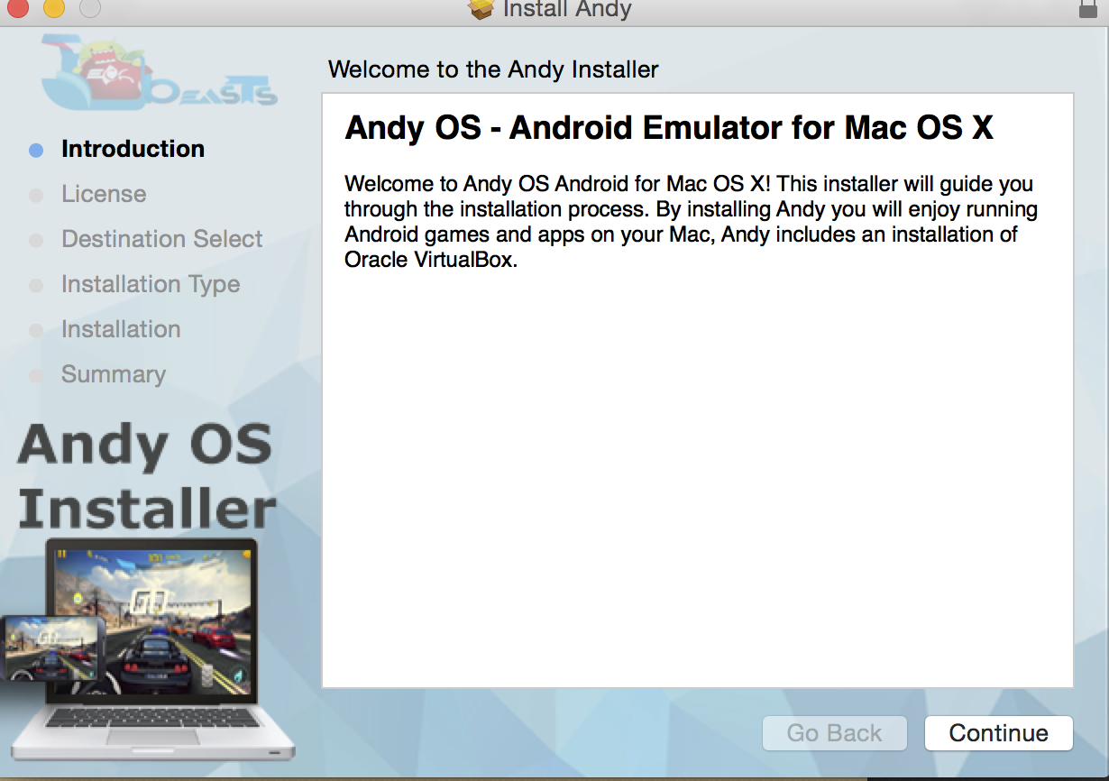 how to launch andy emulator on mac
