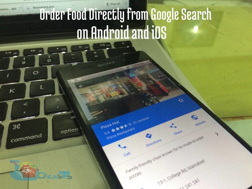 Order Food Directly from Google Search on Android and iOS