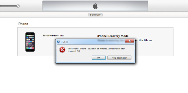 fix iTunes error 53