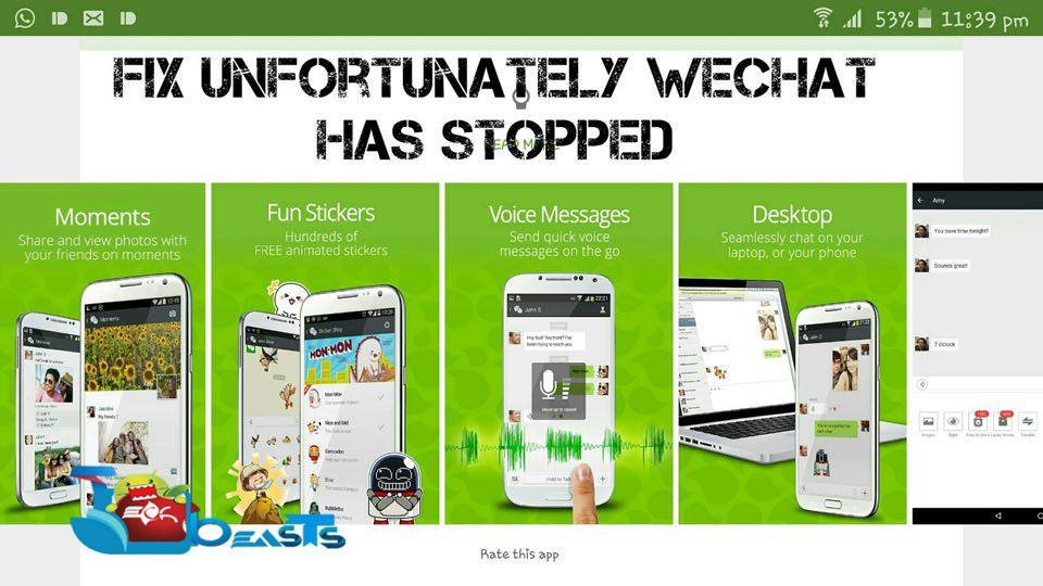 fix unfortunately wechat has stopped