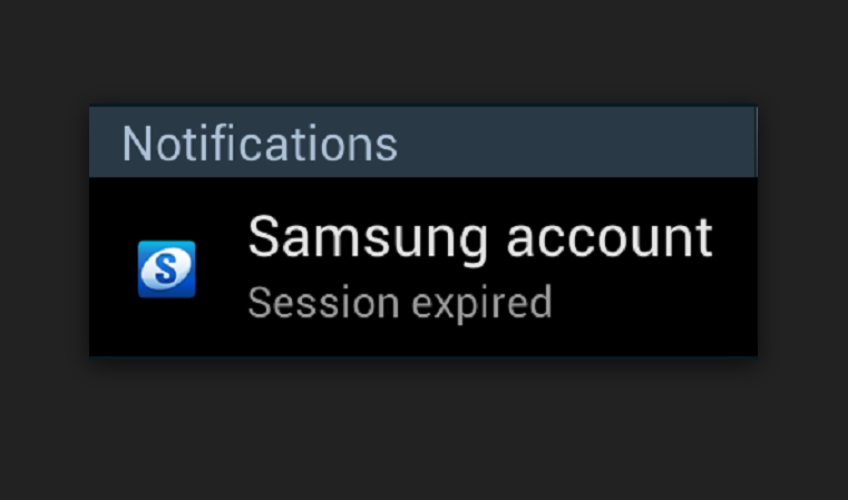 Samsung account session expired