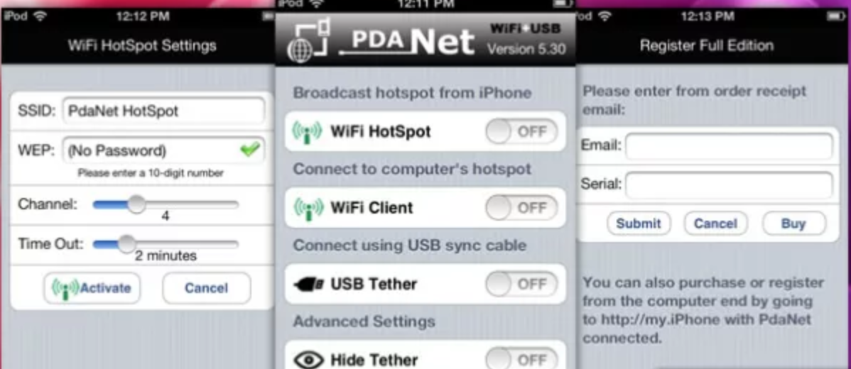 pda net for iphone