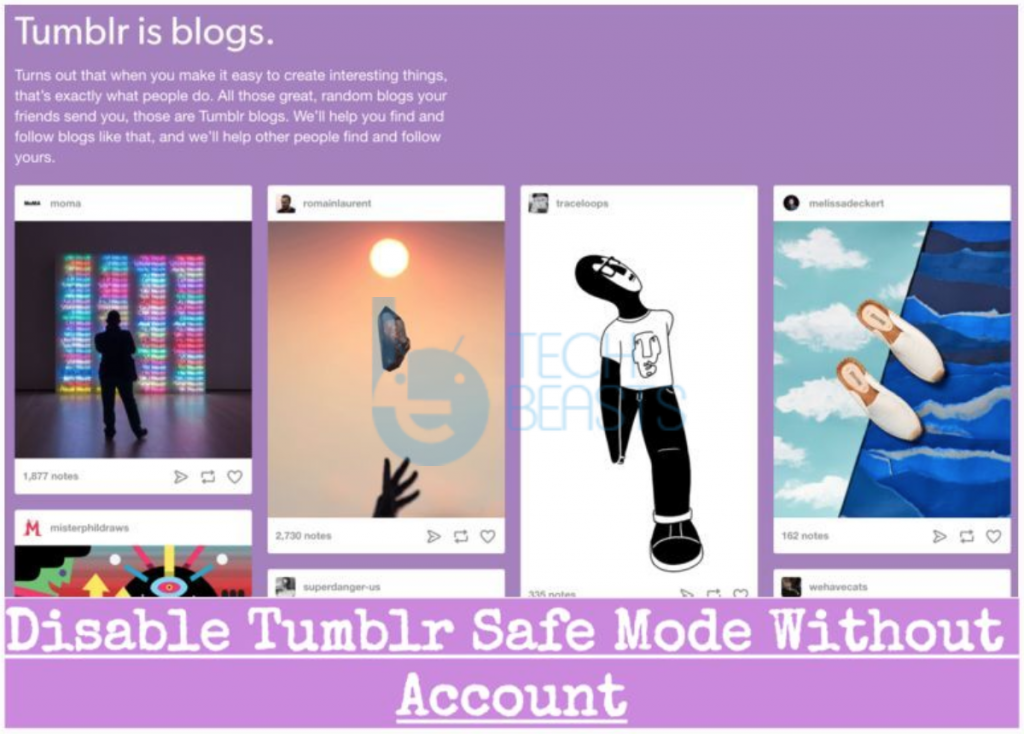 Disable Tumblr Safe Mode Without Account