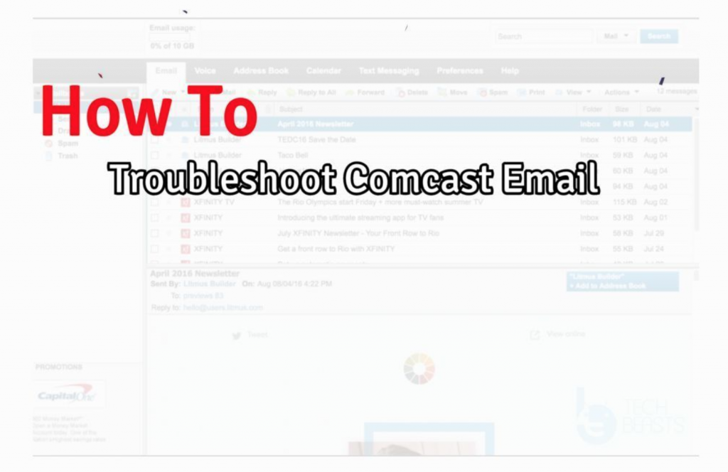 Troubleshoot Comcast Email
