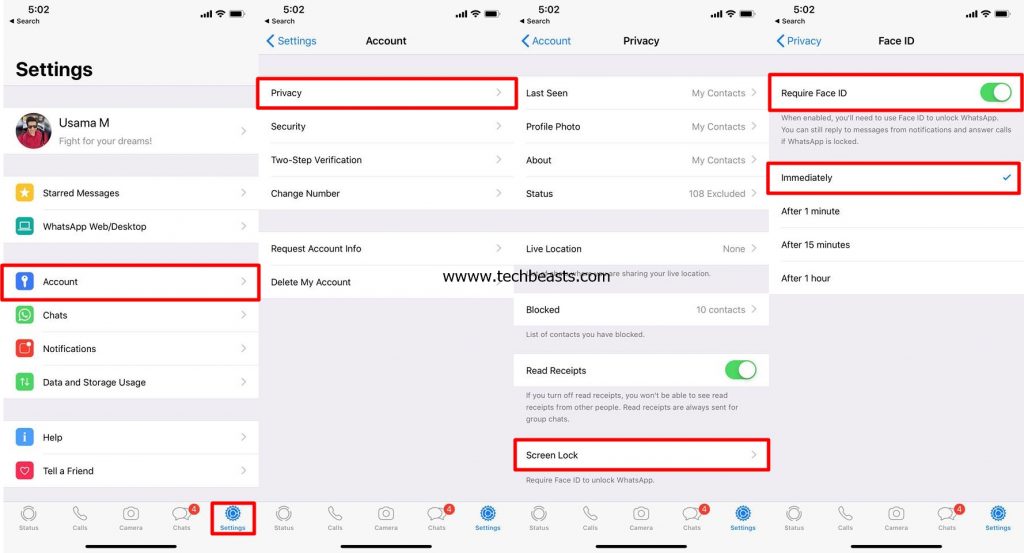 Face ID for WhatsApp