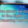 status bar clock to the right on Samsung