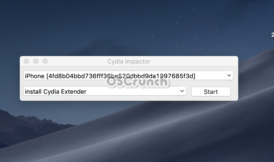Select iPhone in Cydia Impactor