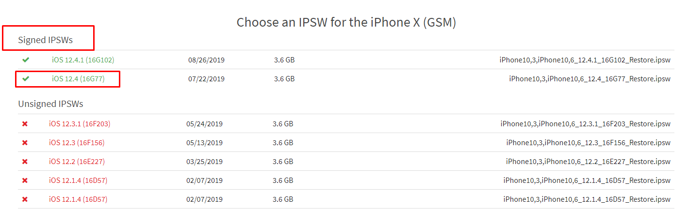 Downgrade iOS 12.4.1