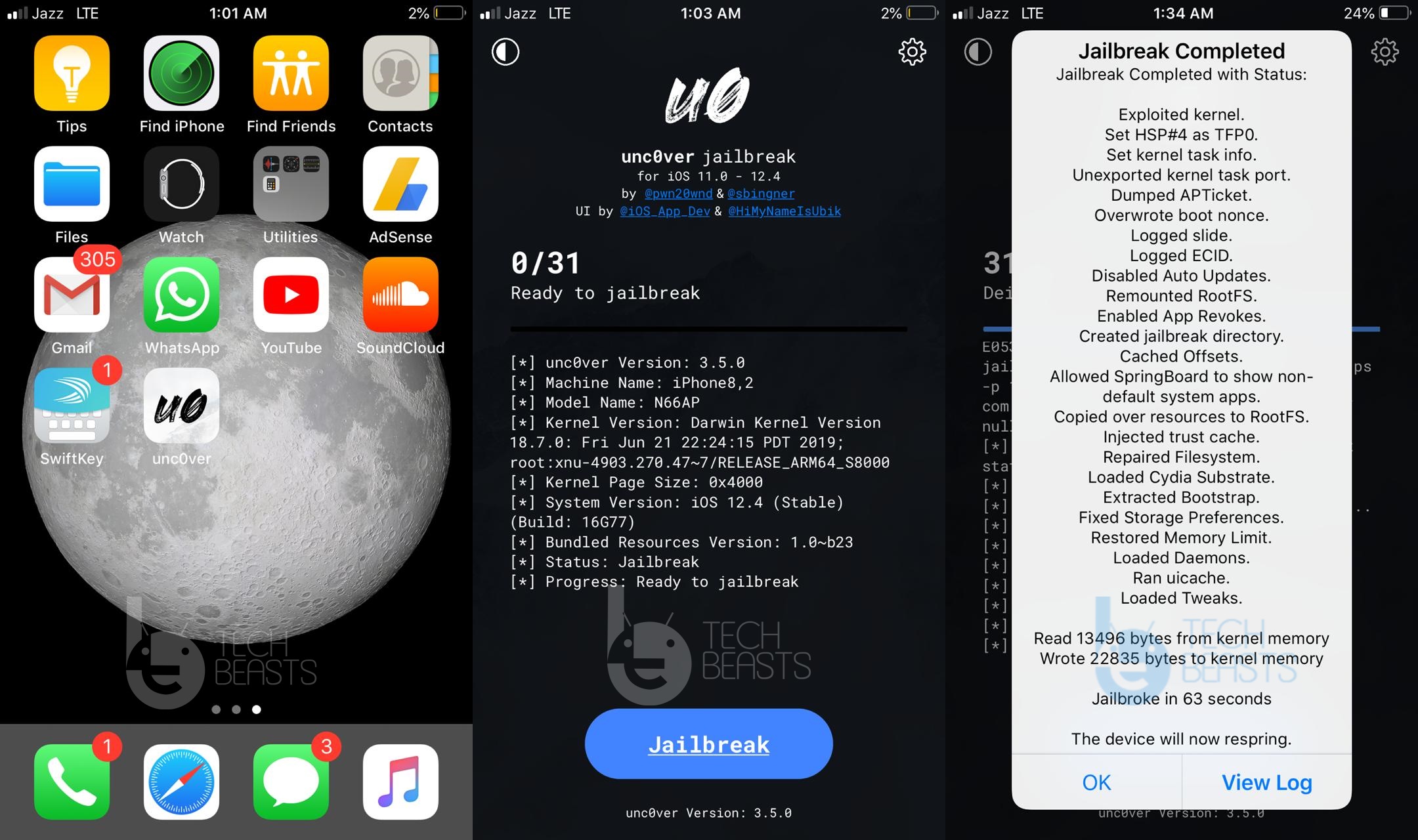 Jailbreak iOS 12.4 using Unc0ver 3.5.0