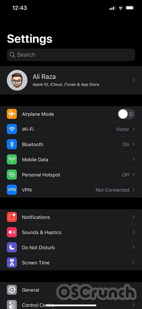 enable Dark Mode on iOS 13