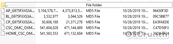 Firmware Files downloaded via SamFirm
