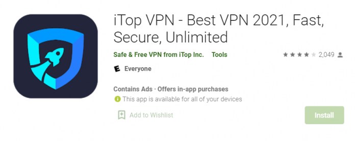 itop vpn premium account free for pc